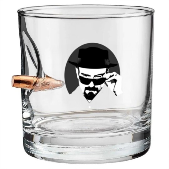 Discover Heisenberg in his hat - Breaking Bad - Bullet Whiskey Glasses