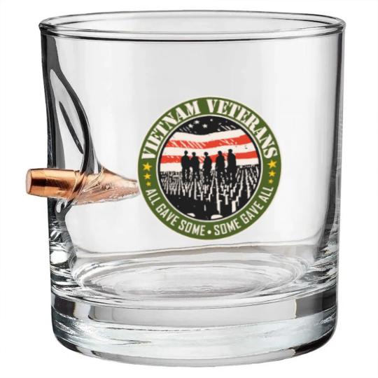 Discover Vietnam Veterans - Vietnam Veterans Gift - Bullet Whiskey Glasses