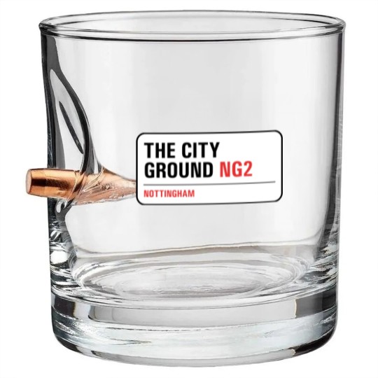 Discover Nottingham Forest - The City Ground Street Sign Bullet Whiskey Glasses