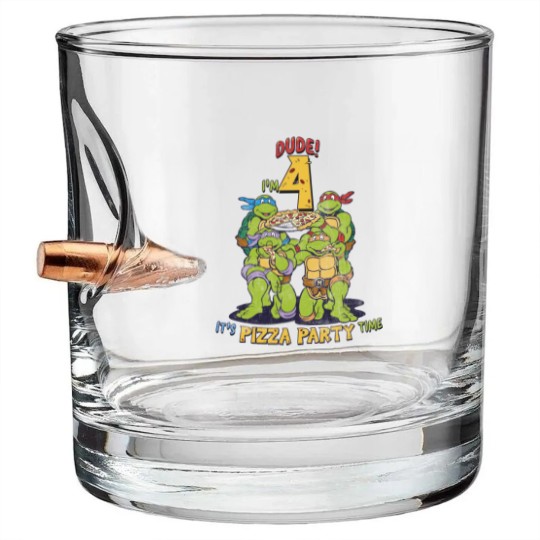 Discover Teenage Mutant Ninja Turtles I'm 4 Dude Pizza Birthday Party | Essential Bullet Whiskey Glasses