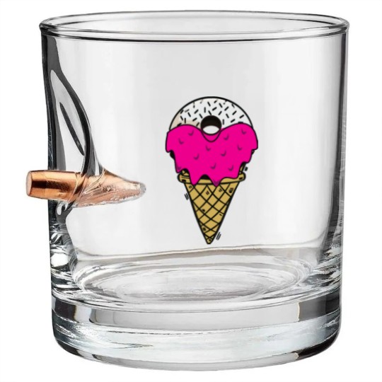 Discover Donut Ice Cream Melting donut ice cream Bullet Whiskey Glasses