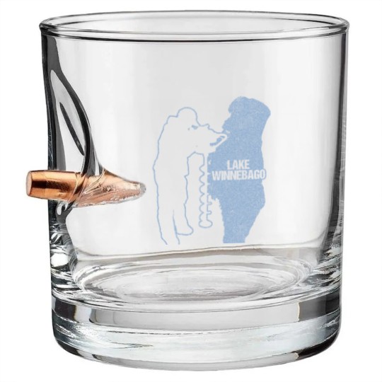 Discover Ice Fishing Lake Winnebago Wisconsin Fisherman Clo Bullet Whiskey Glasses