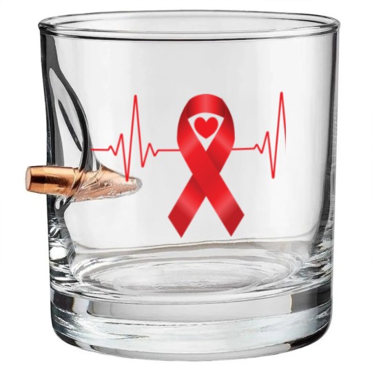 Discover World Aids Day Red Heartbeat Aids Awareness Hiv Bullet Whiskey Glasses