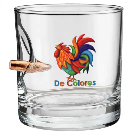 Discover De Colores Rooster Gallo Men's Jersey Polo Bullet Whiskey Glasses