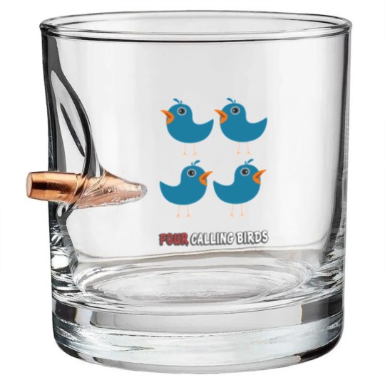 Discover Four Calling Birds Song 12 Days Christmas Bullet Whiskey Glasses