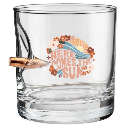 Discover Here Comes The Sun Bullet Whiskey Glasses, Here Comes The Sun Vintage Bullet Whiskey Glasses