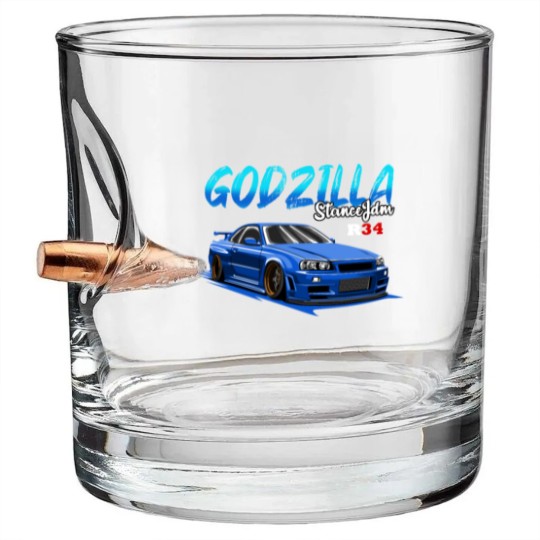 Discover SKYLINE R34 Blue Bullet Whiskey Glasses