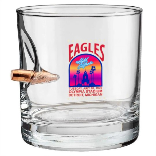 Discover Eagles 1976 Hotel California concert Bullet Whiskey Glasses