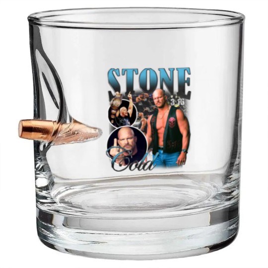 Discover Vintage Bootleg Style Stone Cold Bullet Whiskey Glasses, Steve Austin Wrestling Bullet Whiskey Glasses