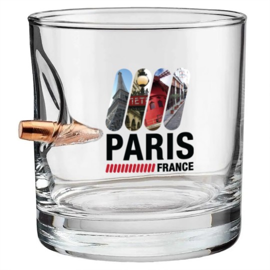 Discover Paris, France Bullet Whiskey Glasses