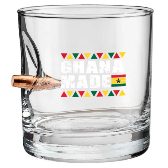 Discover Ghana Made Black Star Country Flag Bullet Whiskey Glasses