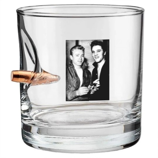 Discover Vintage Old Hollywood Elvis Presley James Dean Unisex Fit Bullet Whiskey Glasses Bullet Whiskey Glasses