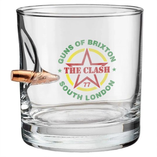 Discover the clash guns of brixton t Bullet Whiskey Glasses