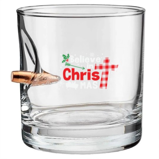 Discover Believe In Christmas Jesus Christ - Believe In Christmas - Bullet Whiskey Glasses