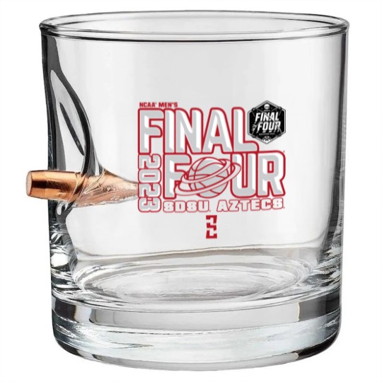 Discover San Diego State Aztecs Final Four Basketball Dunk Black Bullet Whiskey Glasses