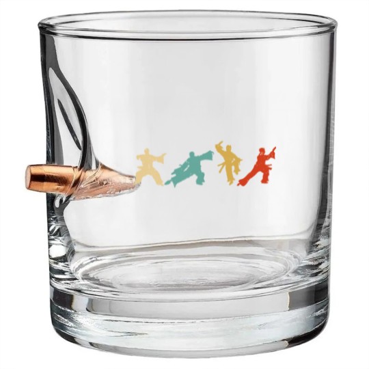 Discover Retro Thai Chi Silhouette Medication Gift Idea Bullet Whiskey Glasses