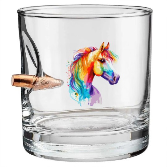 Discover Watercolor Horse Pony Colorful Pet Ponys Lover Bullet Whiskey Glasses