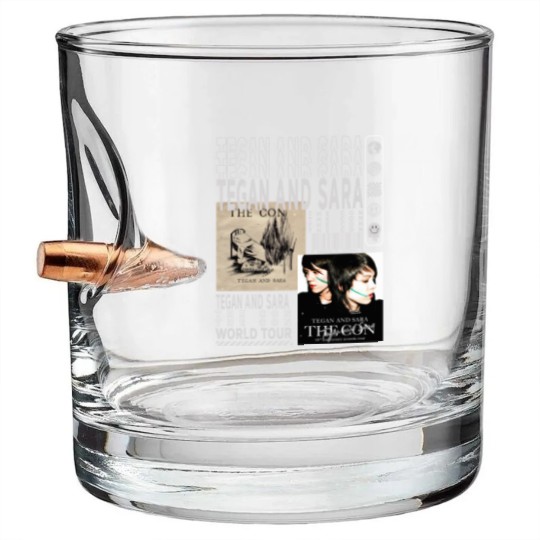 Discover Tegan and Sara Music Bullet Whiskey Glasses, Vintage 90s Crybaby Tour 2023 Tickets Album The Con Graphic Bullet Whiskey Glasses