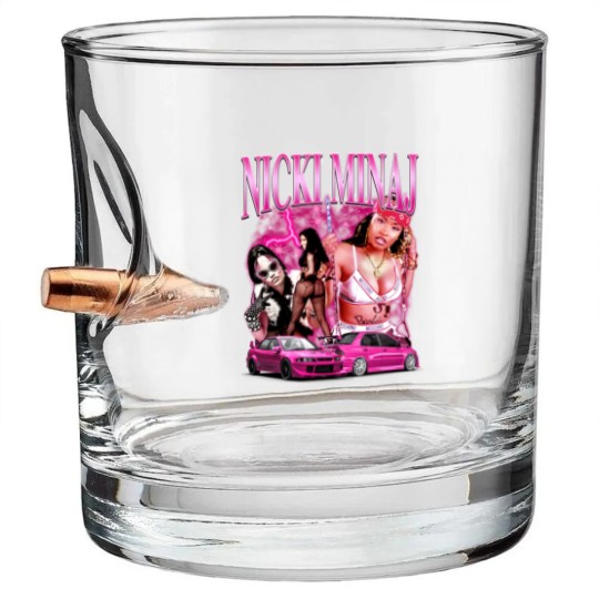 Discover Nicki Minaj Barbie World Comic Bullet Whiskey Glasses, 90S Vintage Merch Ice Spice Bullet Whiskey Glasses