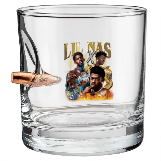 Discover Lil nas X Bullet Whiskey Glasses, Lil nas X Vintage Bootleg Bullet Whiskey Glasses, Lil nas X Vintage Retro Graphic Bullet Whiskey Glasses