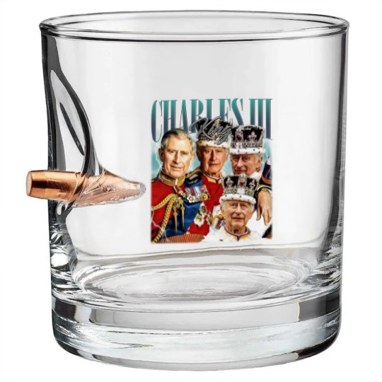 Discover Limited King Charles III Vintage Bullet Whiskey Glasses