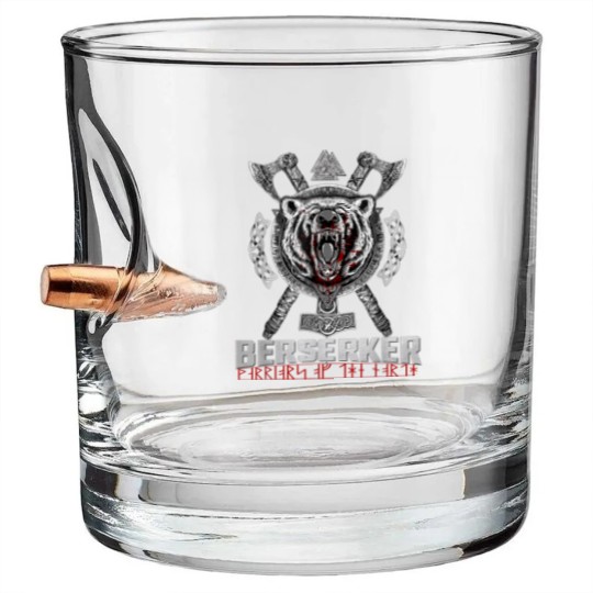 Discover Berserker Viking Norse Pagan Bear Warrior Bullet Whiskey Glasses