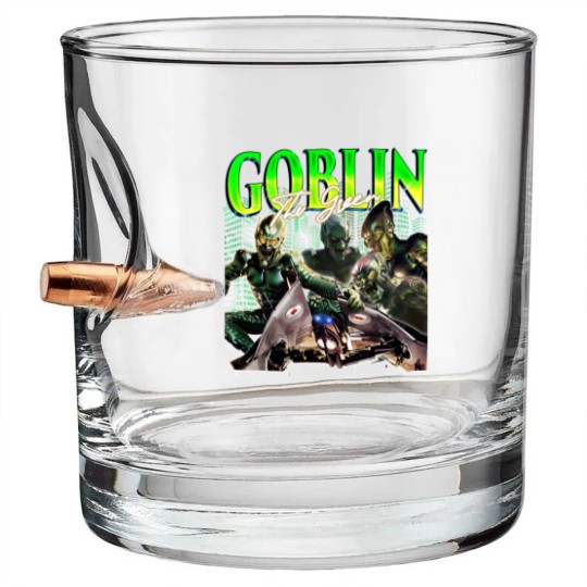 Discover THE GREEN GOBLIN Vintage Bullet Whiskey Glasses, The Green Goblin Homage Bullet Whiskey Glasses