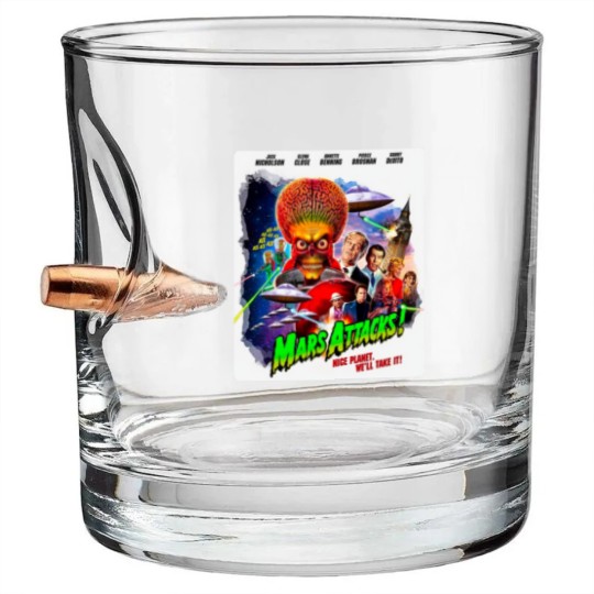 Discover Mars Attacks Soft Bullet Whiskey Glasses, Mars Attacks Movie Poster Bullet Whiskey Glasses