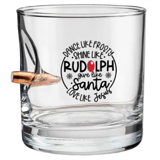 Discover Santa Bullet Whiskey Glasses, Love like Jesus, Dance like Frosty, Christmas Bullet Whiskey Glasses