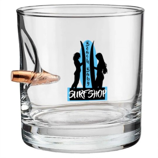 Discover Surfing Beach Baby Surf Shop Surf Board Classic Bullet Whiskey Glasses