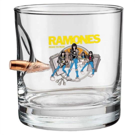 Discover Ramones RoadTo Ruin Hypebeast Rock Band Vintage Design Bullet Whiskey Glasses