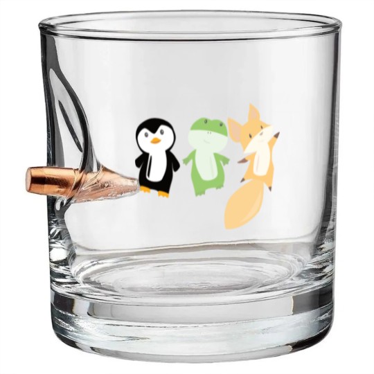 Discover Penguin frog fox cute animals for kids animal fun Bullet Whiskey Glasses