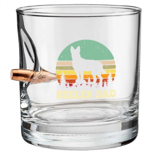Discover Australian Cattle Dog Red Blue Pet Heeler Dad Cute Mens Gift Bullet Whiskey Glasses