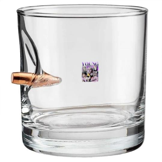 Discover Young Miko Rap Bullet Whiskey Glasses, Baby Miko Trap Kitty Vintage 90s Style Bullet Whiskey Glasses