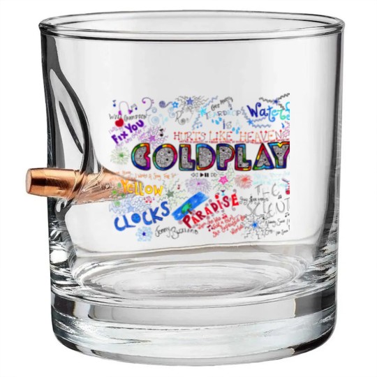 Discover Coldplay World Tour 2023 Bullet Whiskey Glasses, Vintage Coldplay Tour Bullet Whiskey Glasses