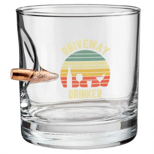Discover Driveway Drinker Bullet Whiskey Glasses Retro Vintage Drinking Bullet Whiskey Glasses