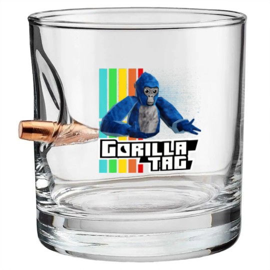 Discover cool gorilla tag , retro gorilla tag monke vr gamer Bullet Whiskey Glasses