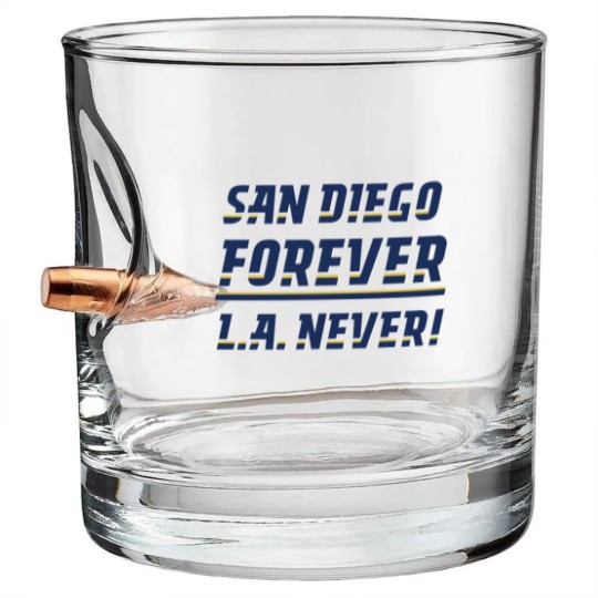 Discover San Diego Forever, L.A. Never! Bullet Whiskey Glasses