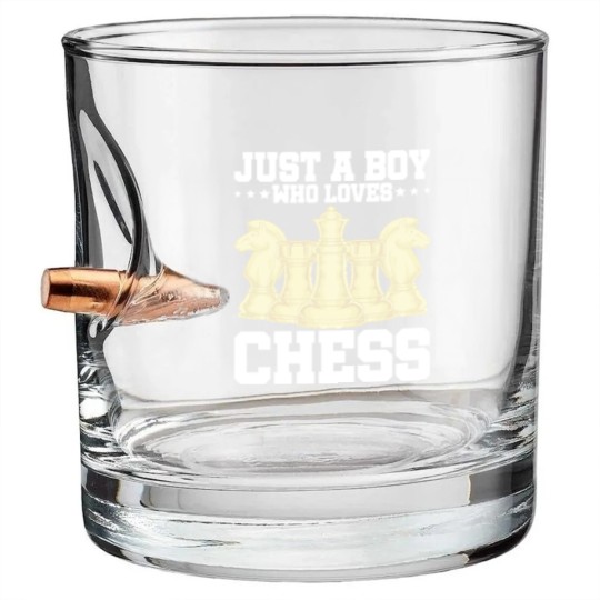Discover Chess Chess Player Just A Boy Who Loves Chess Bullet Whiskey Glasses