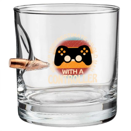 Discover Old Man With A Controller Bullet Whiskey Glasses