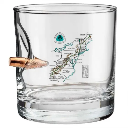 Discover Appalachian National Scenic Trail Map AT Map Bullet Whiskey Glasses