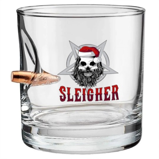 Discover Sleigher Heavy Metal Slayer Christmas Bullet Whiskey Glasses