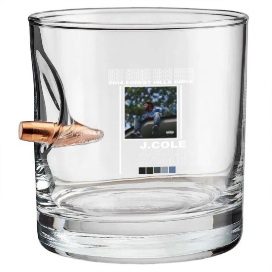 Discover J. Cole album cover Bullet Whiskey Glasses, 2014 forest hills drive album cover Bullet Whiskey Glasses,