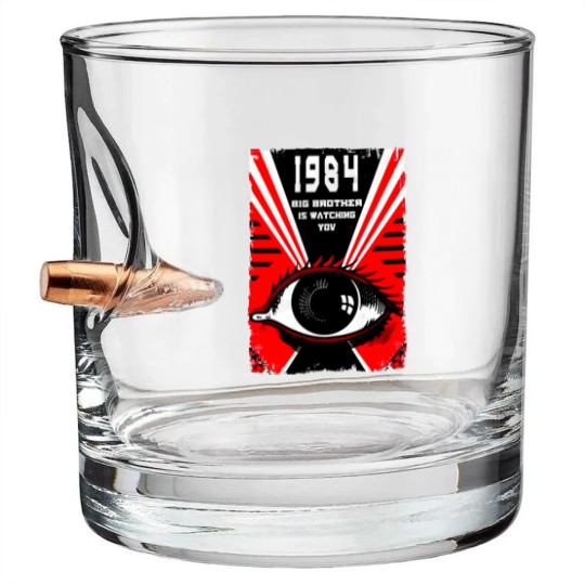 Discover 1984 V10 (Orwell) Poster Men Bullet Whiskey Glasses