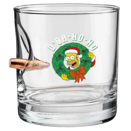 Discover The Simpsons Christmas Santa Homer D'Oh-Ho-Ho Alt Bullet Whiskey Glasses