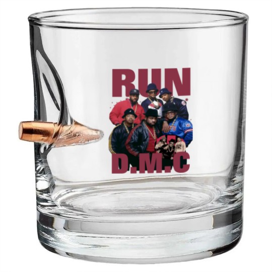 Discover Run D.M.C Streetwear Gifts Bullet Whiskey Glasses Hip Hop 90s Vintage Retro Graphic Bullet Whiskey Glasses Rap Bullet Whiskey Glasses