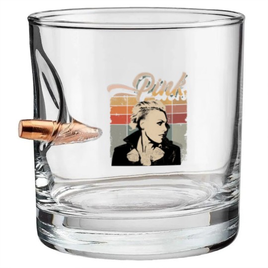 Discover Retro P!nk Pink Bullet Whiskey Glasses, Music Tour 2023 Bullet Whiskey Glasses Pink Summer concert Bullet Whiskey Glasses