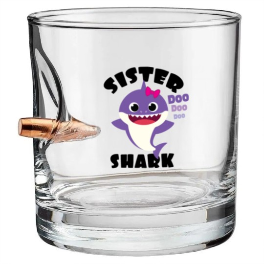 Discover Sister Shark Gift Cute Baby Shark Matching Family Bullet Whiskey Glasses