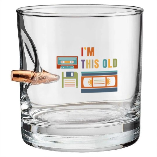 Discover Im this old - Old data storage media Bullet Whiskey Glasses