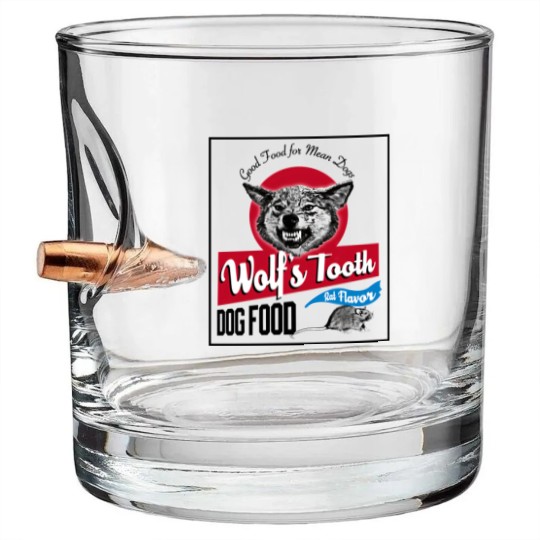 Discover Wolfs Tooth Mean Dog Food Once Upon A Time In Hollywood Men's Bullet Whiskey Glasses
